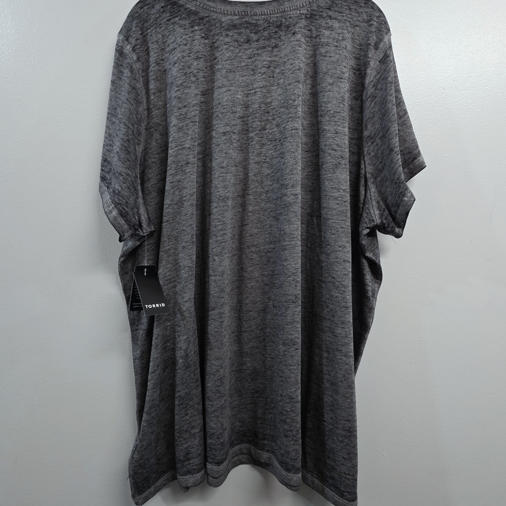 Torrid 4 4X 26 Burnout Cotton Graphic Tee Shirt Top Metallic Lunar Phases Moon - Picture 5 of 5